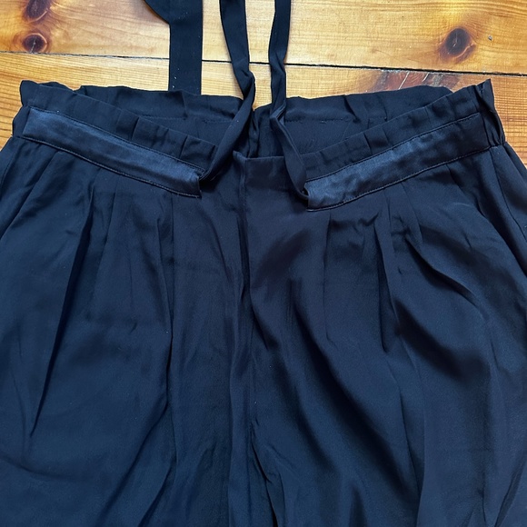 Ramy Brook Stretch Silk Allyn Paperbag Waist, Cropped Pants - Picture 3 of 12